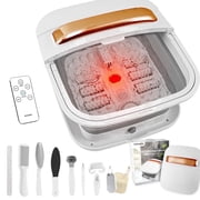 Collapsible Foot Spa Bath Massager with Heat and Rollers Massage,Remote Control,Water Jet,Temperature Control, Red Light,Foot Pedicure Kit,Gifts for Mom Dad