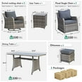 thumbnail image 5 of MEISSALIVVE 8 Pieces Outdoor Patio Furniture Set, Wicker Sectional Furniture Set with Dining Table,2 Swivel Chair & 2 Single Chair, 2 Ottomans (Gray), 5 of 9