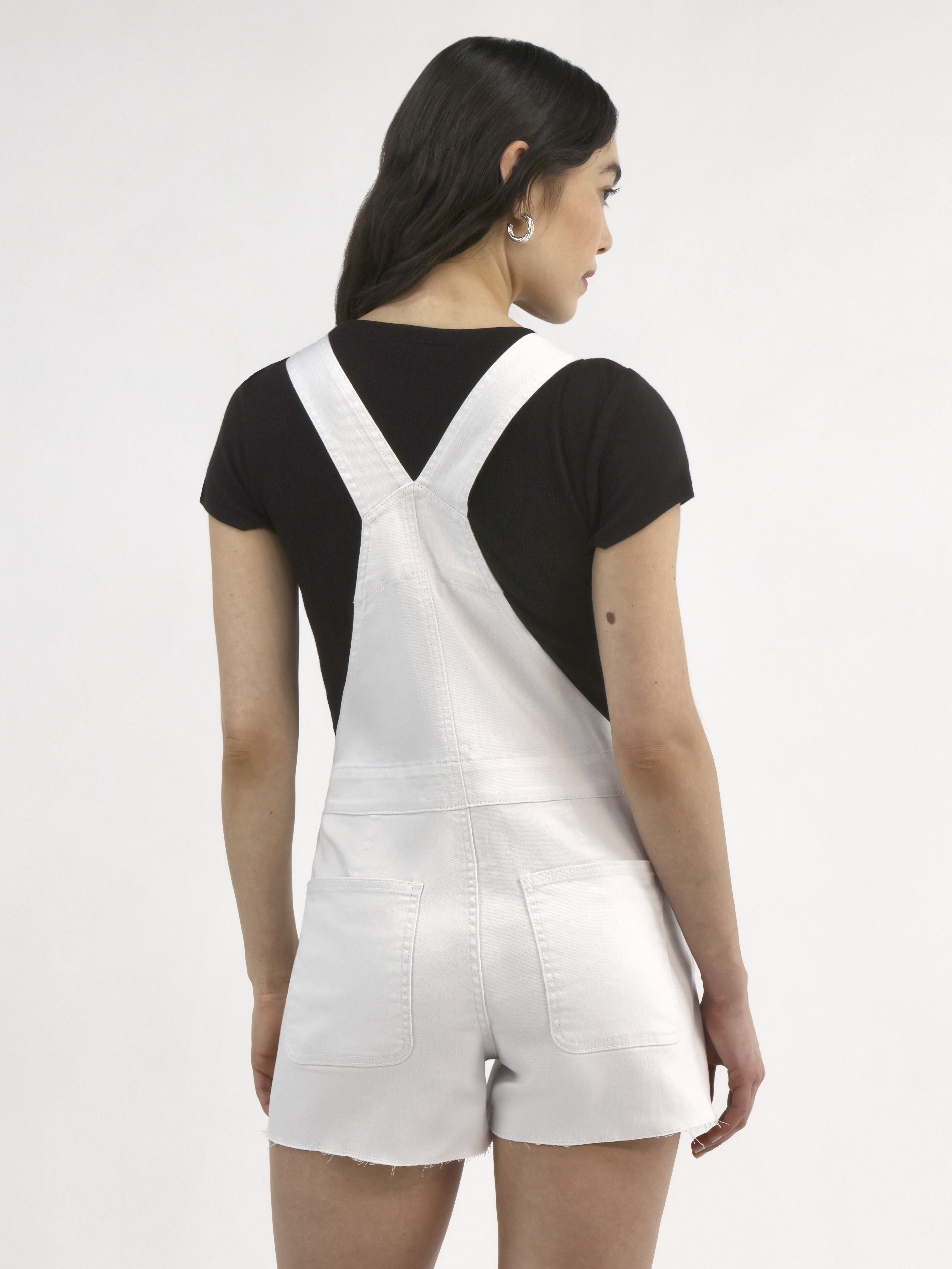 No Boundaries Game Day Raw Hem Shortalls, 3" Inseam, Women's Sizes XXS-XXL