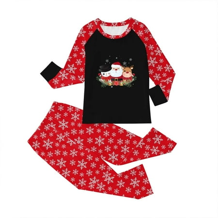 

Family Photo Outfits Jumpsuit Cute Big Headed Deer Print Plaid Long Sleeve Romper Soft Casusal Holiday Sleepwear Friends Party Casual Family Matching Pajamas Black 5 Years - 6 Years