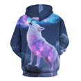 thumbnail image 3 of Glowing Wolf with Lightning-1 Men's Women New Sweatshirt Hoodie Men's Plus Size Sweatshirt Hooded Sweatshirt 3d Printed Street Men's Cloth, 3 of 6