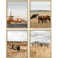 thumbnail image 5 of PixonSign Framed Wall Art Autumn Texas Farm Prints, Set of 4 Animals Countryside Pasture Landscape Wall Decors, Nature Wall Décor, Adhesive Canvas Poster, Modern Home Artwork - 8"x10" Natural, 5 of 5