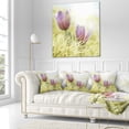 thumbnail image 3 of Designart Large Purple Flowers in Green Grass - Floral Throw Pillow - 18x18, 3 of 5