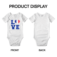 thumbnail image 5 of Love France Flag Heart Baby Rompers Newborn Clothes Outfits (White, 6-12 Months), 5 of 5