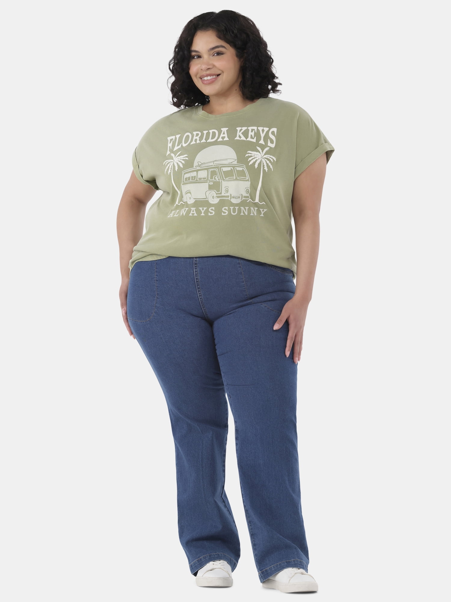 JMS Just My Size by Hanes Women's Plus Size 4 Pocket Bootcut Jeans, Single and 2-Pack