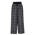 thumbnail image 5 of Gfyviroh Womens Pants Plaid Lounge Drawstring Wide Leg Pants Comfy Baggy Plus Size Trousers with Pockets, 5 of 9
