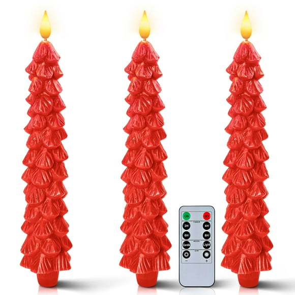 Lamp Homemory, 3 velas LED para árbol de Navidad, 25 cm