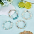 thumbnail image 7 of 1 Box 4 Styles Summer Bracelets Set Beach Bracelet Sets Mixed Gem Stones Blue White Boho Ocean Beach Sea Turtles Tortoise Sea Star Jewelry for Women Trendy 2025 Fashion Party Gifts Favor diy, 7 of 7