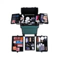 thumbnail image 3 of Zeng Rolling Makeup Case with Drawers Train Case Makeup Trolley Case,Dark Green, 3 of 10