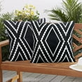 thumbnail image 4 of AUQ Pillow Covers Geometric Pattern Choices Outdoor Pillow Covers Tri-Proof Coating Waterproof Pillow Protector 30x50cm,Black, 4 of 4