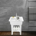 thumbnail image 4 of Loyalheartdy Freestanding Plastic Laundry Sink Indoor/Outdoor Utility Sink with Washboard/Cold & Hot Water Faucet/Hoses and Drain Kit 29.5In, 4 of 12