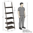 thumbnail image 3 of Lavish Home Bookshelf 5-Tier Ladder Shelf with Leaning Look, Bookcase for Home Decor and Office Storage, Gray, 3 of 7