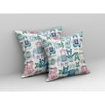 thumbnail image 2 of 18" Pink White Tribal Indoor Outdoor Zip Throw Pillow, 2 of 4