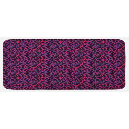 

Jungle Kitchen Mat 80s Style Vintage Leopard Skin Radiant Colors Tiger Safari Plush Decorative Kitchen Mat with Non Slip Backing 47 X 19 Royal Blue Hot Pink by Ambesonne