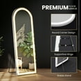 thumbnail image 6 of EDX LED 3 Color Lighting Full Body Mirror 63"x 20" Arched Floor Mirror with Lights Wall Mounted Free Standing Leaning for Home, White, 6 of 8
