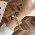 thumbnail image 5 of Fashionable Wristband for Apple Watch Bracelet Band 41mm 40mm 38mm Women, Stylish Chain Design with Unique Starfish Shells Pendants Charms Strap for iWatch Series 9 8 7 6 5 4 3 2 1 SE, Gold, 5 of 7