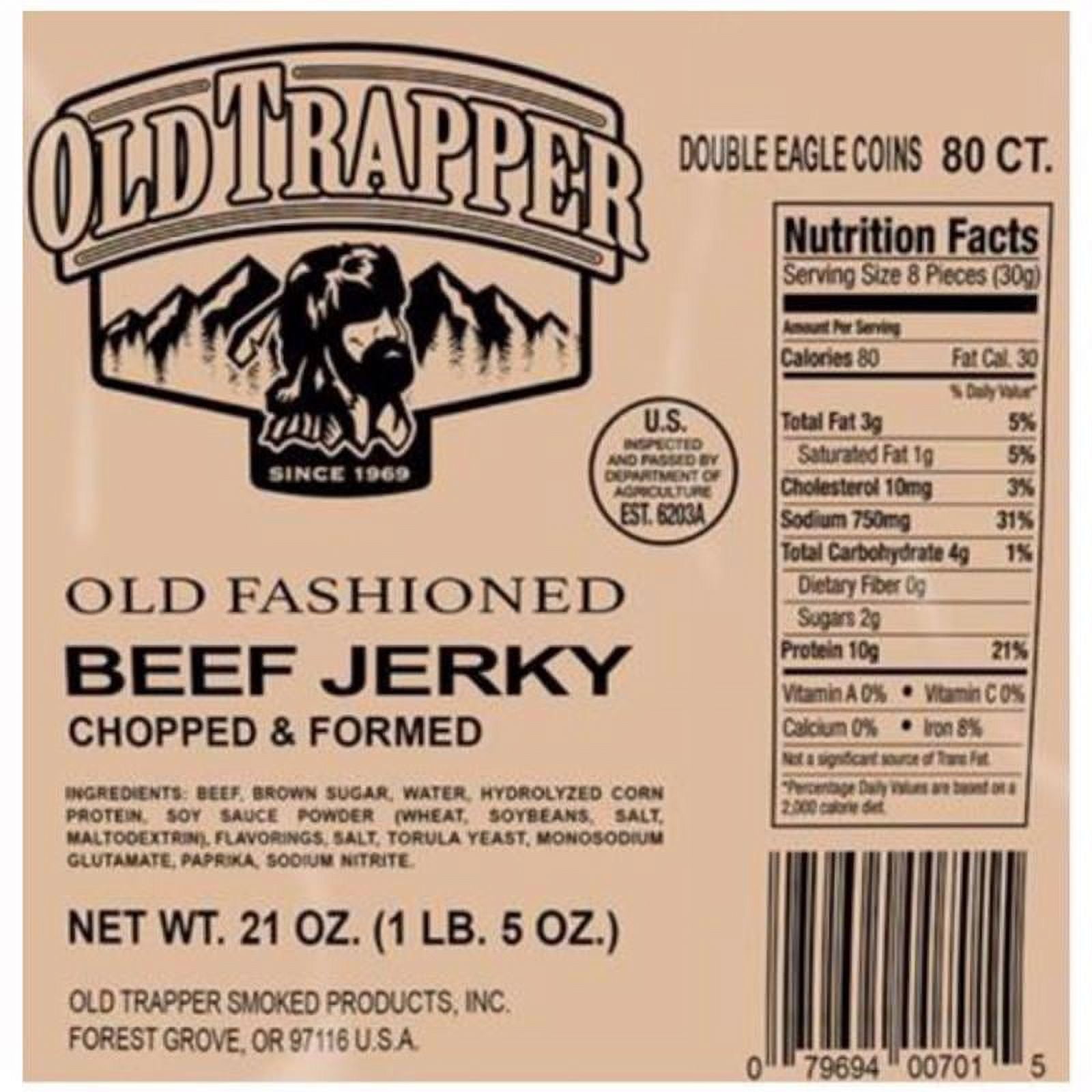 Old Trapper Double Eagle Coins Old Fashioned Beef Jerky 21 oz