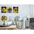 thumbnail image 2 of Sunflower Painting Canvas Wall Art Yellow Flowers Prints, Florals Black White Modern Pictures Framed for Bedroom Bathroom Living Room Spa Salon Home Office Wall Decor, 12"x16"x3 Panels, 2 of 6