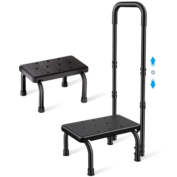 Step Stool with Handle for Ederly,Sturdy and Lightweight Stool with Anti-Skid Platform,Easy Assmbly,Safely Supports up to 350 Pounds with 8 Inch