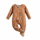 thumbnail image 1 of Body De Bebé, Mono De Canastilla Para Niños Pequeños, Otoño, Primavera, Niñas, Niños, Mono De Manga Larga Estampado, Cárdigan Con Cremallera, Mono Marrón Odeerbi LM103-2982, 1 of 9