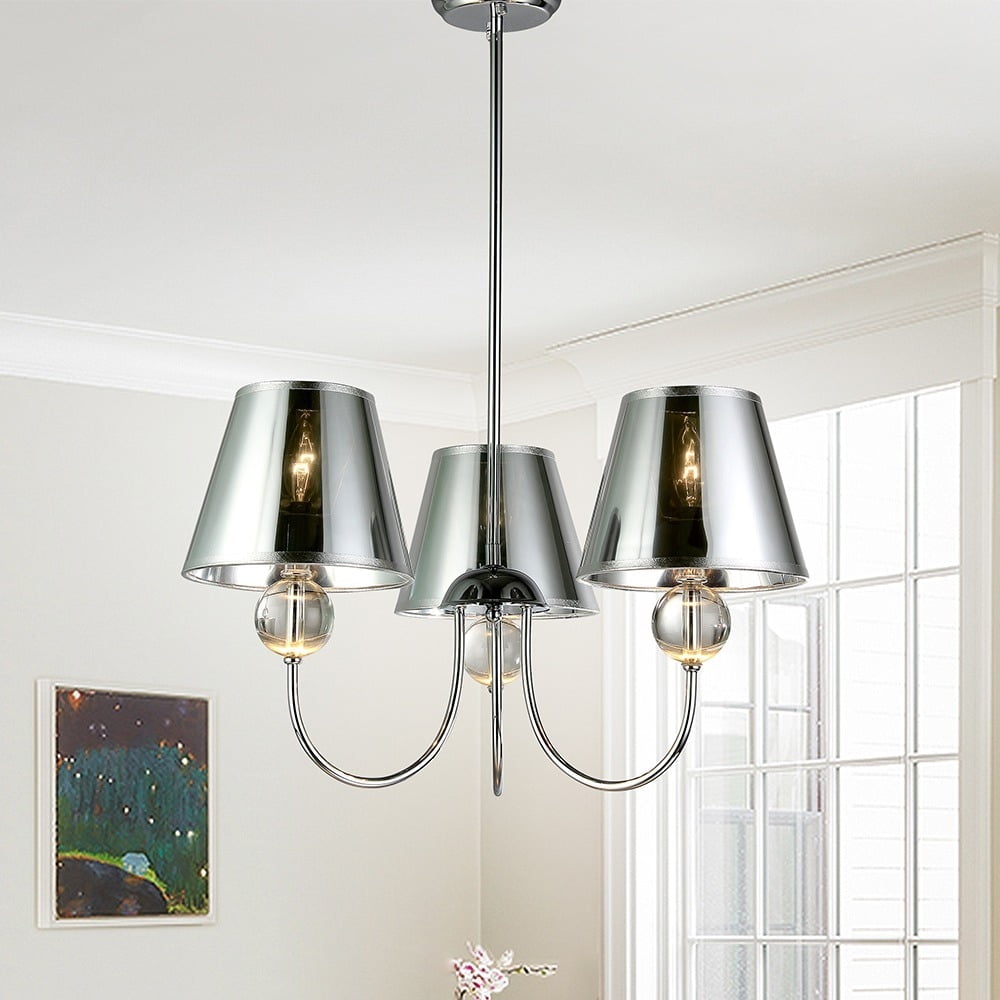 ルミナベッラMessalina SO4 peodant　chrome Roman Crystal 4-Light Chrome Chandelier - Indoor Lighting