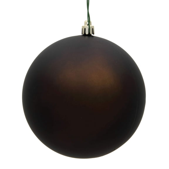 Pemberly Row 8" Contemporary Plastic Ball Ornament in Matte Chocolate