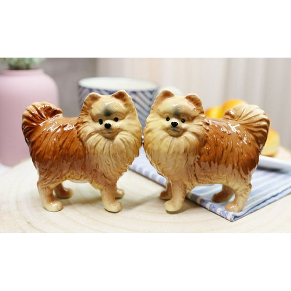 Pacific Giftware Pomeranian Dog Salt and Pepper Shakers Set, Magnetic