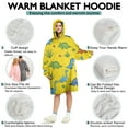 thumbnail image 5 of Wearable Oversized Blanket,Yellow Dinosaur Plant Pattern Wearable Blanket Hoodie for Adults,Cozy Hooded Blankets with Super Pockets,Super Warm Fuzzy Pullover for Women & Men, 5 of 6