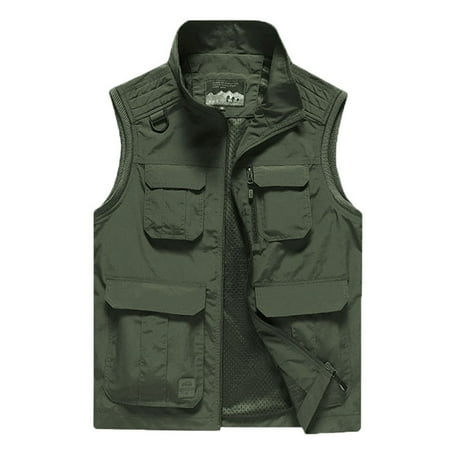 IYTR Men s Outdoor Sports Vest Lightweight Breathable Fishing Hiking Travel Vest Quick Dry with Multi Pockets Utility Vest Photographer Waistcoat