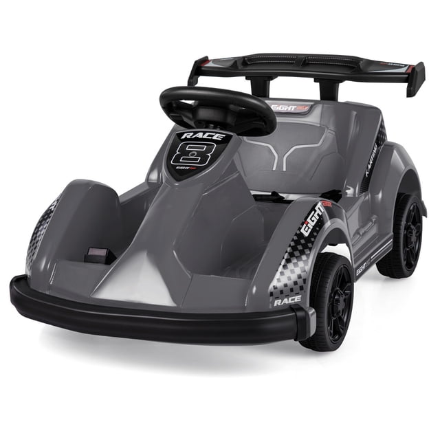 Costway Go Kart para Niños Coche Eléctrico Infantil de Batería 6V con Control Remoto Cinturón Música para Niños 37-96 Meses 85 x 53 x 40 cm