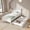 White, variant on Furnibear Twin Bed Frame Wood Platform Bed with Roll-Out Trundle and Plank Headboard for Kids and Guest Bedroom, White
