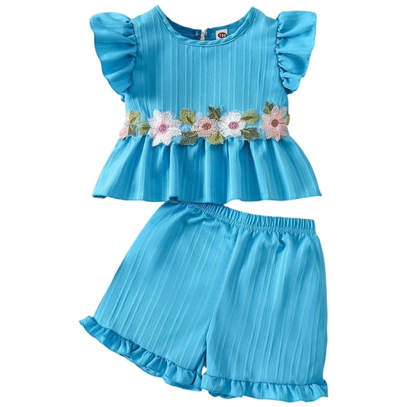 UYYX Summer Clothes For Girls 6T Girls Clothes Toddler Girl Clothes Top Shorts And Cute Toddler Girls Summer Outfits Clothing Set