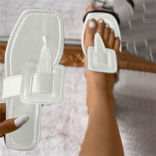 Zapatillas con punta abierta para mujer, sandalias cómodas, informales, cómodas, para la playa Wmkox8yii ytu4879