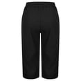 thumbnail image 5 of Kelon Women's Casual Pants, 2026 Women's Linen Capri Pants Summer High Waist Drawstring Elastic Wide Leg Cropped Casual Lounge Pants, L, 5 of 5