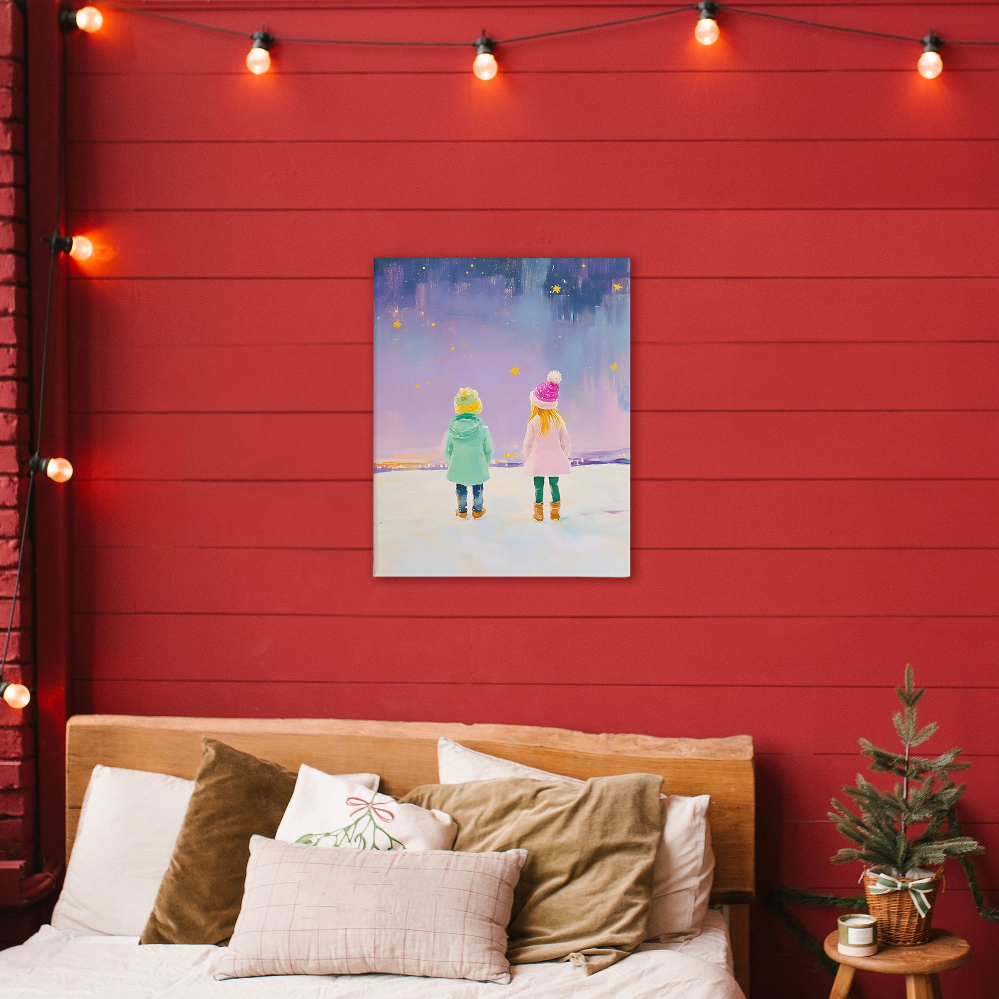 Stupell Industries Children Watching Starry Winter Sky Canvas Wall Art, design by The Prints Vibe