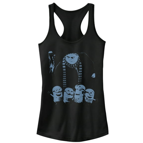 Junior's Despicable Me Gru Minion Shot Racerback Tank Top Black Medium