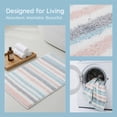 thumbnail image 3 of Unique Bargains Absorbent Striped Non Slip Quick Dry Washable Bath Mats Pink 30"x17", 3 of 6