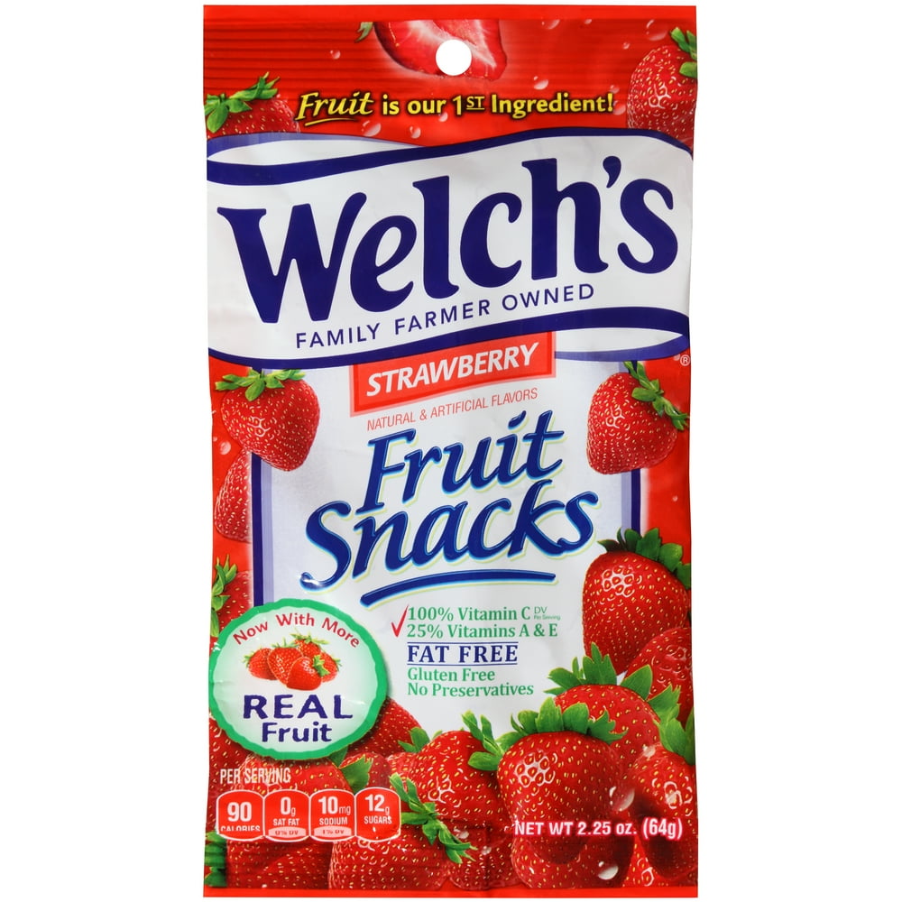 (Price/case)Welch'S Strawberry Fruit Snack 2.25 Ounce Peg Bag 48 Per