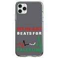 thumbnail image 1 of DistinctInk Clear Shockproof Hybrid Case for iPhone 13 (6.1" Screen) - TPU Bumper, Acrylic Back, Tempered Glass Screen Protector - My Heart Beats for Palestine, 1 of 2