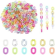 1800Pcs 12 Color Acrylic Linking Rings Oval Quick Link Connectors Resin Chain Bulk for Earring Necklace Jewelry Eyeglass Chain DIY Craft Making 10x7.5mm