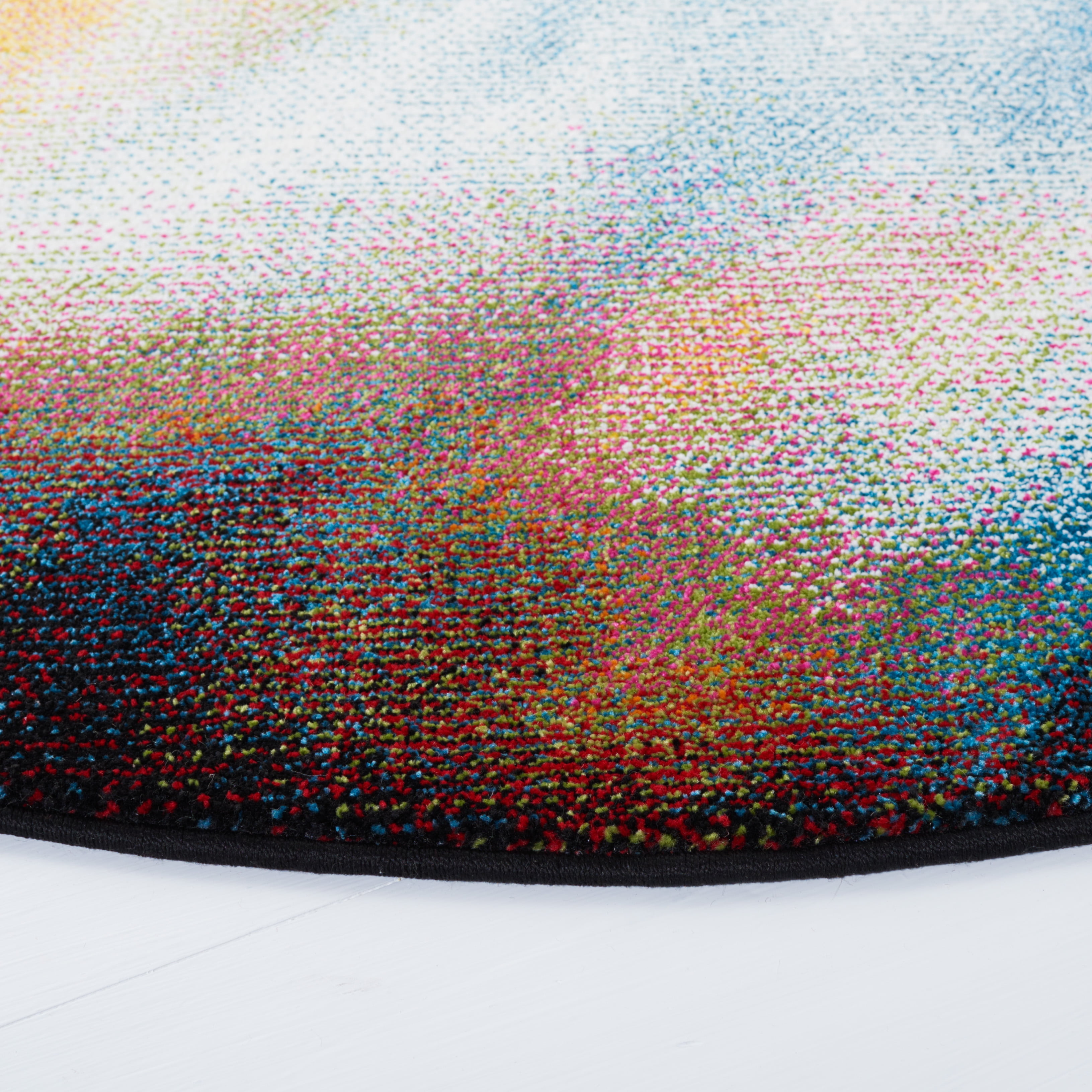 Safavieh Galaxy Naples Geometric Area Rug, Orange/Multi, 6'7" x 6'7" Round