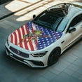 thumbnail image 3 of Uorisanigo Car Hood Cover Hippie Frog American Flag Car Bonnet Banner for Cars SUV Sedan Removable Stretch Hood Wrap Cloth Front Hoods Protection Covers Easy to Install Auto Accessories, 3 of 7