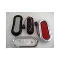 thumbnail image 2 of Red 10 LED 6" Oval Trailer Truck Stop Turn Brake Tail Light Kits / Chrome Bezels, 2 of 4