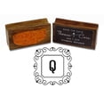 thumbnail image 2 of Printtoo Square Swirl Border Letter Q Initial Uppercase Monogram Wood Mounted Rubber Stamp, 2 of 4