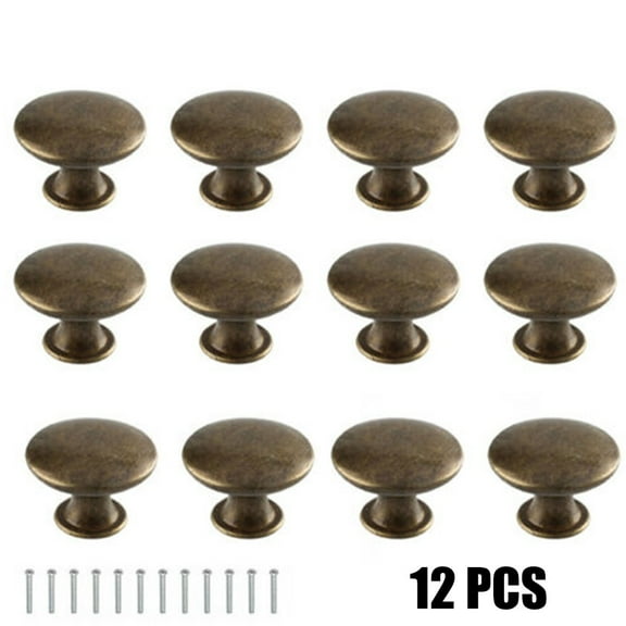 12Pcs Antique Brass Knobs Handles For Cabinet Doors Drawer Cupboard Door Knob