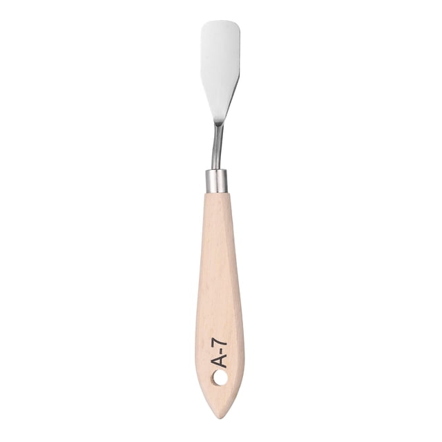 Cuchillo de paleta para pintura Uxcell 7.09" con cuchilla de acero inoxidable y mango de madera de haya con agujero, 1Pc