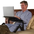 thumbnail image 3 of Adjustable Laptop Cooling Stand with Dual Fans & USB Ports – WorkEZ Executive Foldable Aluminum Laptop Desk for Bed, Couch & Office, Ergonomic Riser for Laptops up to 17”, 3 of 9