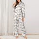 thumbnail image 2 of Balery Pugs Conjunto de Pijama con Estampado para Mujer, Conjunto de Dos Piezas con Manga Larga, Ropa de Dormir Suave con Bolsillos, Pijamas Cómodos-Large, 2 of 7