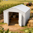 thumbnail image 3 of Chery Industrial 12FT x 20FT Single Garage Metal Shed – Heavy-Duty Double Door Outdoor Storage Unit for Vehicles, Tools & Equipment, 3 of 7