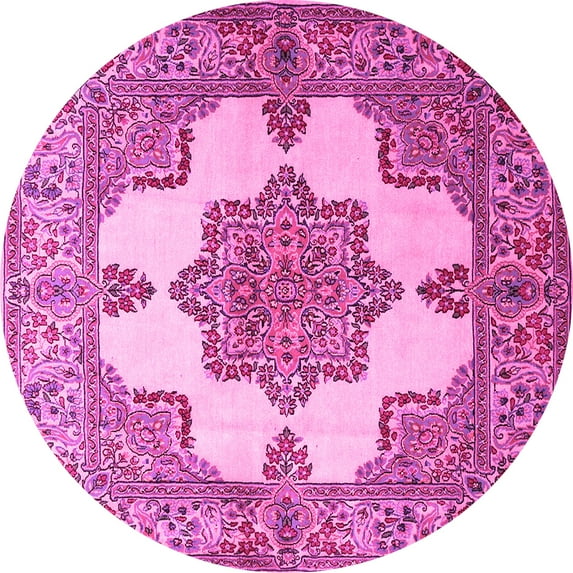 Ahgly Company Indoor Round Persian Pink Traditional Area Rugs, 6' Round